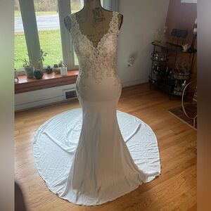 Mori Lee White Lace Wedding Dress